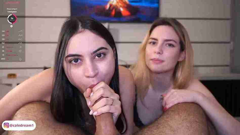 calehot98 Gets Wild Blowjob from Two Horny Girlfriends