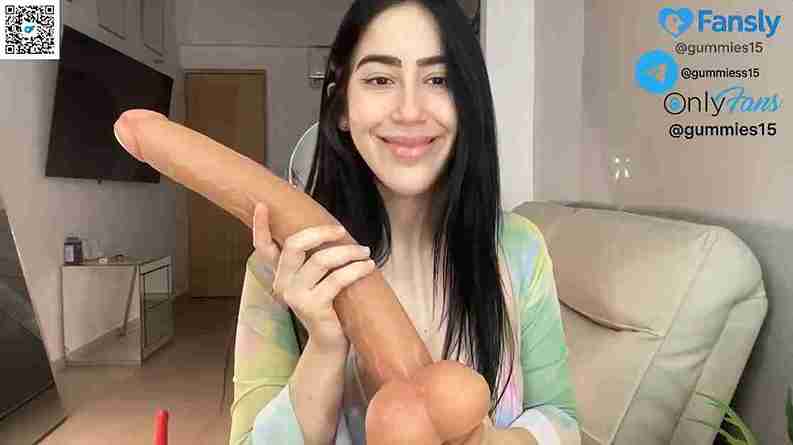 Busty Milf gummies15 Plays with Big Dildo on Cam