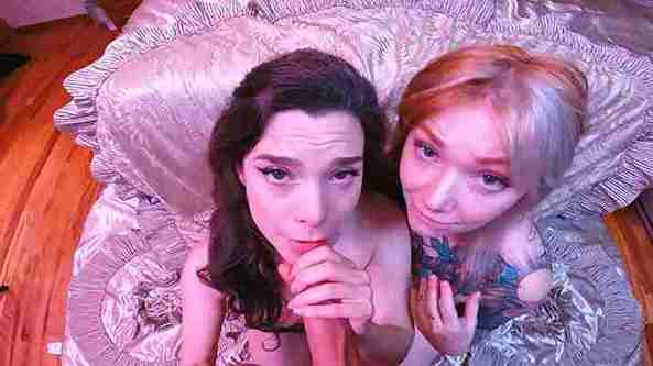 Nicole Vaunt threesome cock worship oral nude